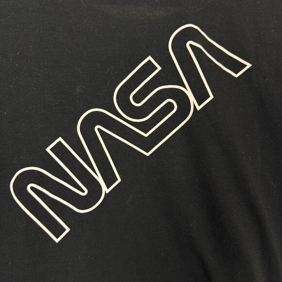 NASA Cosmic 1975 Space Shuttle Graphic Tee Black Sz Large Jrs Retro Pride Style - Picture 8 of 11